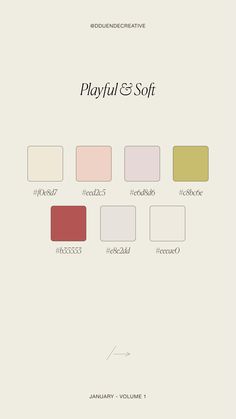 the cover for playful soft, featuring different colors and font on white paper with black ink