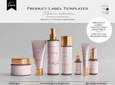 the product label templates are designed to look like cosmetics