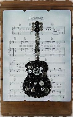 a sheet music with buttons on it