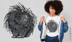 Porcupine t-shirt design Shirt Advertisement, Design Resume, Advertisement Design, Merch Products, Detailed Illustration, T Shirt Design Vector, Resume Design, Design Ad, Cute Tshirts