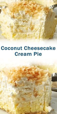 coconut cheesecake ice cream pie on a white plate