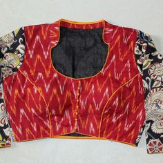 Blouse Design Back Side, Beautiful Blouse Designs, Kalamkari Blouses, Model Blouse Designs, Blouse Design Back, Ikath Sarees, Pot Neck, Kalamkari Blouse Designs