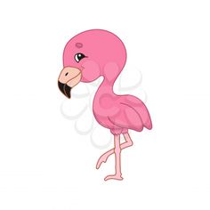 a pink flamingo standing on one leg and looking to the side with its head turned