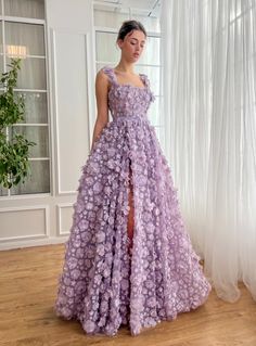 Lavender Petal Princess Gown | Teuta Matoshi Teuta Matoshi, Princess Gown, Lavender Dresses, Evening Dress Fashion, فستان سهرة, Dress Picture, Gorgeous Gowns, Formal Party, Party Gowns