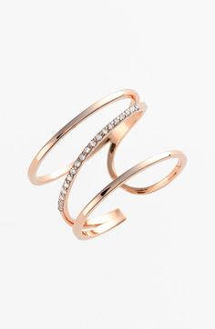 Milka Ring $990 Kismet By Milka, Rose Gold Diamond Ring, Bling Rings, Rose Gold Engagement Ring, Open Ring, Gold Engagement, Cute Jewelry, Ring Set, Diamond Rings