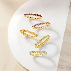 Ross-Simons - 1.20 ct. t. w. Garnet Eternity Band Ring in 14kt Yellow Gold. Size 8. RS Pure. Delicate designs and pretty styles that complete every look. Perfect for daily wear, our dainty ring features 1.20 ct. t. w. garnets in 14kt yellow gold. Add this simple band ring to your stack for a pop of color! 1/16" wide. Garnet eternity band. Garnet birthstones are the perfect gift for January birthdays. Citrine Birthstone, Birthstone Stacking Rings, Garnet Birthstone, Amethyst Birthstone, November Birthday, January Birthday, February Birthday, Birthstone Rings, Simple Ring