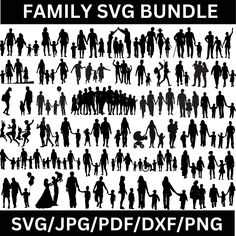 family silhouettes svg bundle