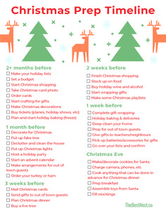 christmas prep time checklist for the family to do this year's holiday shopping list