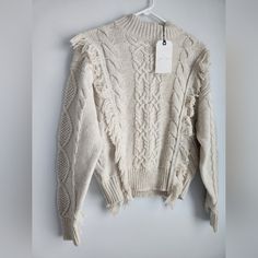 Nwt Leith Nordstrom Xxs Oatmeal Knit Sweater, Gorgeous Knit, Neutral Oatmeal Color, Varied Knit Styles Plus Fringe, Standout Piece Dusty Pink Sweater, Chunky Oversized Sweater, Mustard Sweater, Fringe Sweater, Orange Sweaters, Oatmeal Color, Small Sweater, Bell Sleeve Sweater, Long Sleeve Pullover Sweater