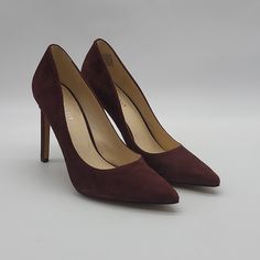 Nine West Tatiana Suede Women's Heel Size 8 Wine Color Never Worn! Comes Without Box. Shoes Have Some Small Flaws. Check Out All The Pictures As They Are Part Of The Description, Please. Feel Free To Ask Any Questions. I Will Answer As Soon As Possible. Smoke-Free Home. Reasonable Offers Are Welcome. I Ship The Same Day Or Next Business Day. You Are Welcome To Stop By My Closet Frequently To Check Out New Items Being Added Continually. Thank You For Checking Out My Closet. Happy Poshing! Burgundy Almond Toe Heels With 4-inch Heel, Burgundy Round Toe Heels For Work, Burgundy Fitted Heels With 4-inch Heel, Burgundy Heels With Round Toe, Classic Burgundy Pointed Toe Heels, Burgundy Medium Width Heels For Office, Burgundy Fitted Heels For Office, Fitted Burgundy Heels For Office, Burgundy Suede Pointed Toe Heels