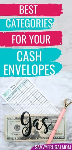 cash envelope with the words best catagories for your cash envelopes on it