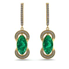 Supplement your collection with these Marquise Vintage Emerald Earrings. They have marquise center Emerald. With these Marquise Vintage Emerald Earrings, you'll both look striking and feel comfortable while wearing them. Stock Number: 9843 Metal Setting Metal Type: 14K Yellow Gold Main Stone Additional Stones Stone Type: 100% Natural Green Emeralds Number / Total Weight: 2 Stones / 4.63 Carat Shape: Marquise Cut Color: Green Clarity: SI (Eye Clean) Cut: Very Good ------------------------- Stone Vintage Emerald Earrings, Trending Jewelry, Lab Created Emerald, Geometric Ring, Ruby Earrings, Emerald Earrings, Emerald Cut Diamonds, Clean Cut, Marquise Cut