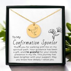 Looking for a heartfelt and personalized gift for a confirmation sponsor? Our Confirmation Sponsor Necklace is the perfect choice. It's a beautiful way to say thank you and show appreciation to the woman who has supported and guided you through your confirmation journey. This necklace is a thoughtful and unique gift for confirmation sponsors, symbolizing gratitude and the special bond shared during this religious milestone. It's a wonderful way to express your thanks and to keep the memories of Confirmation Sponsor, Confirmation Necklace, Birthday Keepsakes, Show Appreciation, Engraved Necklace, The Memories, Necklace Sizes, Thank You Gifts, Gift For Women