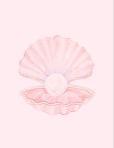 an image of a pink shell with a white dot in the center on a light pink background