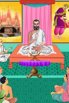 Jain story illustration Giving Speech Illustration, Pooja Illustration, Giving Speech, Speech Illustration, Page Borders Design, Borders Design, Horse Logo, Page Borders