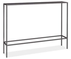 an iron and wood console table