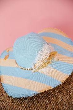 THE SOFIA SUN HAT Sun hat Judith March Bohemian Gold Straw Hat For Vacation, Gold Flat Brim Sun Hat For Beach, Gold Bohemian Straw Hat For Vacation, Gold Flat Brim Hat For The Beach, Chic Blue Beach Hat, Gold Curved Brim Straw Hat For Summer, Chic Blue Straw Hat For The Beach, Gold Wide Brim Straw Hat For Summer, Gold Wide Brim Summer Straw Hat