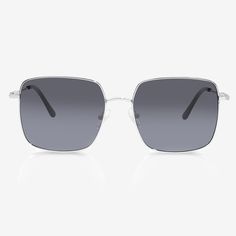 Silver Elegant Formal Sunglasses With Metal Frame, Elegant Sunglasses With Metal Frame And Glass, Elegant Square Sunglasses, Elegant Rectangular Sunglasses With Mirrored Lenses, Classic Sunglasses With Metal Frame, Trendy Silver Sunglasses With Metal Frame, Elegant Square Frame Glass Sunglasses, Classic Metal Sunglasses With Mirrored Lenses, Trendy Silver Rectangular Sunglasses