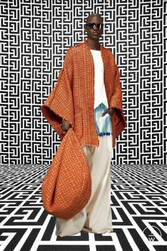 Balmain Resort, Afro Punk Fashion, Mode Kimono, Olivier Rousteing, Afrikaanse Mode, Menswear Runway, African Inspired Fashion, Male Fashion