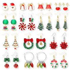 PRICES MAY VARY. Christmas Earrings Set：14 different styles earrings in one package including Donut ,Christmas tree,bells ect Material: Our Christmas earrings are made of alloy, non-toxic and durable material, safe to use, you can keep them for a long time Suitable occasions: These earrings are very suitable for Christmas activities, such as Christmas party, family gathering, dance party and so on, wearing them can add more charming and elegant touch to your outfits, just wear them to match with Candy Cane Earrings, Christmas Gifts For Teen Girls, Santa Candy, Christmas Tree Star, Winter Earrings, Christmas Tree And Santa, Flamingo Christmas, Santa Claus Christmas Tree, Holiday Earrings