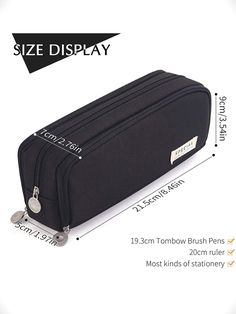 Multifunction Pencil Bag 1pc - Storage Supplies Back To School Black Pencil Case, Portable Black Pencil Case For School, Back To School Black Pencil Case For Daily Use, Rectangular Case Bag For Students, Back To School, Black School Pouch With Pen Holders, Black Pouch With Pen Holders For School, Black Pencil Case With Zipper For Back To School, Back To School Rectangular Case Bag For Students, Back To School Black Pencil Case With Zipper