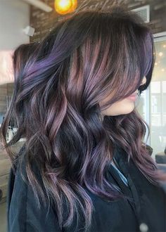 Chocolate Mauve Hair Color Ideas Chocolate Mauve Hair, Mauve Hair, Hair Colorful, Purple Highlights, Lilac Hair, Beautiful Hair Color, Hair Color Ideas For Brunettes