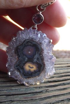 "Amethyst Druzy Stalactite Sterling silver pendant - LARGE- unique - One of a Kind ★ ★ ★ ★ ★ ★ ★ ★ ★ oooooo OVERVIEW Amethyst is by far and away the most popular crystal that people have today, many people around the world have a piece of Amethyst as a specimen, jewelry, thumb-stone, tumbled stone etc. Amethyst belongs to the Quartz Group of Minerals. Amethyst was used in jewelry in Ancient Egypt but it is believed that the Greek phrase \"a-methystos\", meaning not drunk was given to this crysta Unique Healing Gemstone Geodes, Unique Silver Gemstone Geodes, Unique Silver Geode With Gemstone Details, Healing Silver Geodes With Natural Stones, Unique Silver Geode Gemstones, Faceted Mineral Crystal Pendant Jewelry, Healing Gemstone Geodes, Amethyst Crystal Pendant Gift, Handmade Silver Geodes For Jewelry Making