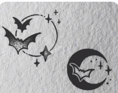 the bats are flying over the moon and stars