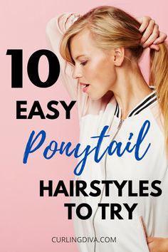 Easy Cute Ponytail Hairstyles, Ways To Do Ponytails, Ideas For Ponytails, Bangstyle Hair Long Ponytail, Mess Ponytail Hairstyles, Medium Hair Length Ponytails, Ponytail Alternatives Simple, Easy Stylish Ponytails, Easy Professional Ponytail