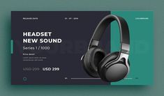 an image of headphones on the side of a business card