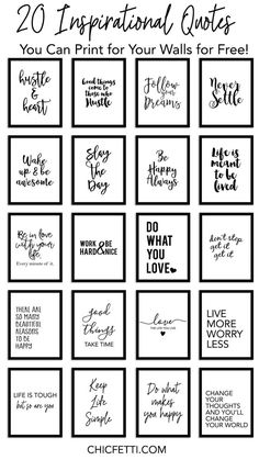 20 Inspirational Quotes You Can Print for Your Walls for Free! Plakat Design Inspiration, Hand Typography, Free Printable Quotes, Hiasan Bilik Tidur, Planner Dividers, Free Printable Wall Art, Design Seeds, Ideas Quotes, Printable Quotes