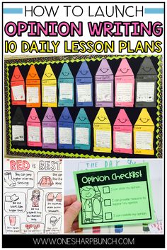 an opinion writing lesson for children with the title how to launch opinion writing in daily lessons