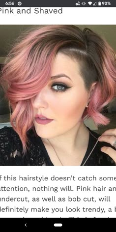 Short Hair Vivid Color, Spring Hair Color Ideas For Brunettes Short, Medium Length Hair With Undercut, Pink Pixie Haircut, Punk Curly Hair, Platinum Blonde Short Hair, Edgy Haircuts For Women, Colorful Bob, Brown And Pink Hair