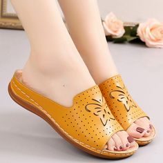 New Shoes Sandals Women Outdoor Walking Shoes Retro Ladies Shoes Slip On Women Shoe Slipper Female Zapatillas Muje Footwear Spring Non-slip Round Toe Mules, Gold Slippers For Summer, Spring Non-slip Slip-on Mules, Non-slip Open Toe Slippers, Comfortable Closed Toe Summer Slippers, Casual Gold Round Toe Sandals, Summer Non-slip Closed Toe Mules, Summer Non-slip Mules With Round Toe, Casual Gold Slide Sandals