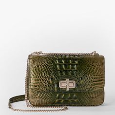 Rosalie Leather Crossbody | Matcha Green Green Leather Bag, Handbag Care, Brahmin Bags, Perfect Handbag, Home Office Accessories, Matcha Green, Bag Shop, Slide In, Wallet Accessories