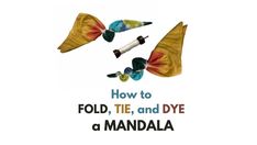 an advertisement with three different types of umbrellas in the air and text how to fold, tie, and dye a mandala