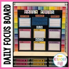 a bulletin board with the words daily focus on it