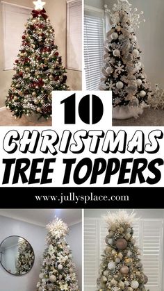 Top Of Tree Christmas Decor, Christmas Tree Topper Ideas 2023, Christmas Tree Toppers 2023, Handmade Tree Topper, White Tree Topper Ideas, Themed Christmas Tree Ideas 2023, Elegant Christmas Tree Toppers Ideas, Black Ornaments Christmas Tree, Christmas Topper Ideas