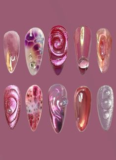 Erica Titus Nails, Birthday Theme Nails, Frutiger Aero Nails, Stained Glass Nails, Edgy Nails, Pretty Gel Nails, Soft Nails, Glass Nails