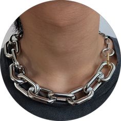 Bold Metal Jewelry For Everyday, Modern Silver Chunky Chain Necklace, Modern Metal Jewelry With Chunky Chain, Modern Chunky Chain Link Jewelry, Modern Chunky Chain Stainless Steel Necklace, Modern Silver Chain Necklace With Adjustable Chain, Modern Metal Jewelry With Cable Chain, Modern Stainless Steel Necklace With Chunky Chain, Modern Stainless Steel Chunky Chain Necklace