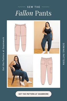 the sewing pattern shows how to sew the full length pants