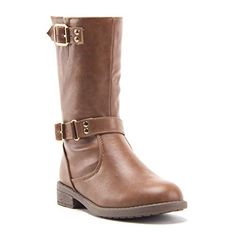 A MUST HAVE: You can't go wrong with these adorable girls calf-high boots, designed just like the grown-up version, but in sizes made for your little girl DESIGNED FOR STYLE & COMFORT: Full zip closure for easy on/off (fake zip on outside), non-slip sole, double stitched accent, low block heel make this pair of boots perfect for everyday and all occasions! DETAILS: Boot measures approx 8" tall, approx. 5" Shaft, a 1" rubber heel, rounded toe box and full zip closure. Made with your child in Riding Dress, Dress Boots Women, Calf High Boots, Cowgirl Dresses, Flat Dress Shoes, Dress Flats, Dress Boots, Chunky Block Heels, Low Block Heels