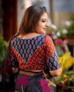 Kalamkari Blouse Designs Cotton Saree, Khun Blouse Designs, Blouse Designs Cotton Saree, Sari Blouse Pattern, Blouse Designs Cotton