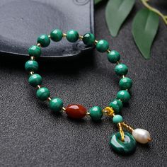 Luxury Jade Beaded Bracelets With Natural Stones, Jade Bracelet With Polished Beads, Green Jade Gemstone Beaded Bracelets, Green Jade Bracelets With Colorful Beads, Elegant Jade Bracelets With Polished Beads, Real Pearl Bracelet, Balance In Life, Peaceful Energy, Artisan Bracelets