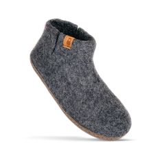 Unisex Wool Bootie Slipper with Leather Sole Slippers Baabushka 36 Dark Gray Cozy Slippers With Leather Sole And Round Toe, Wool Slippers With Rubber Sole And Round Toe, Wool Round Toe Indoor Slippers, Indoor Wool Slippers With Round Toe, Winter Felt Slippers With Round Toe, Wool Slippers With Leather Sole For Winter, Wool Closed Toe Slippers For Winter, Winter Wool Slippers With Rubber Sole, Winter Wool Slippers With Leather Sole