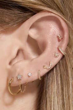 The perfect pairing for your everyday gold hoops. You’ll never want to tame it out (the good news is you don’t have to!) Click HERE To Shop Upper Ear Earrings, Petite Jewelry, Under A Microscope, Ear Earrings, Ear Stack, Things Under A Microscope, Gold Hoops, Ear Jewelry, Conflict Free Diamonds