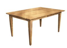 a wooden table with two legs and a square shaped top on an isolated white background