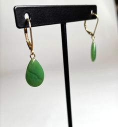 Beautiful Canadian Jade Earrings Available in silver or vermeil Jade measures approximately 15 x 10mm Comes with a complimentary velvet gift bag or the option to upgrade to a gift box. Pear-shaped Green Gemstone Earrings, Green Pear-shaped Gemstone Earrings, Green Teardrop Earrings As Gift, Green Teardrop Earrings For Gift, Classic Green Pear Shaped Earrings, Classic Green Pear-shaped Earrings, Classic Green Drop Earrings, Classic Oval Teardrop Earrings As Gift, Classic Oval Teardrop Earrings For Gift