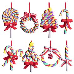 PRICES MAY VARY. Christmas decorations:Our Christmas tree hanging ornaments are designed in various candy shapes,exquisite color and shape matching, looks like real candy.Sweet lollipop ornaments very in line with the Christmas theme,bring a warm and cheerful Christmas atmosphere to your home Durable material :These Christmas candy ornaments are mainly made of polymer clay,reliable to use, not easy to fade,can use for a long time.If you smell the product when you open it, don’t worry, it will di Christmas Candy Ornaments, Lollipop Ornaments, Rainbow Lollipops, Christmas Lollipops, Candy Tree, Candy Ornaments, Ornaments For Christmas, Polymer Clay Ornaments, Candy Decorations