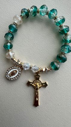 Our Lady of Guadalupe Stretch Rosary/Bracelet/Handmade/Unique Design/Devotional Bracelet/Mother's Day/Catholic Rosary/Prayer Beads/Rare Find by RosariesbyMinnette on Etsy Rosary Prayers Catholic, Anglican Prayer Beads, Our Lady Of Perpetual Help, Lady Of Perpetual Help, Communion Decorations, Lords Prayer, Pictures Of Christ, Rosary Prayer